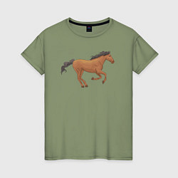 Женская футболка Мустанг лошадка