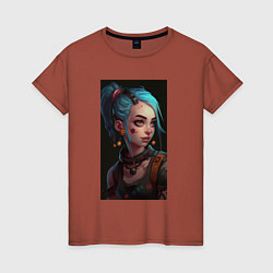 Женская футболка Jinx art Arcane League of Legends