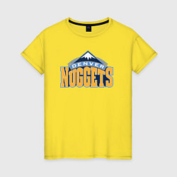 Футболка хлопковая женская Denver Nuggets, цвет: желтый