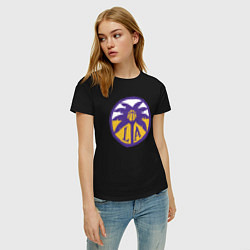 Футболка хлопковая женская Lakers California, цвет: черный — фото 2