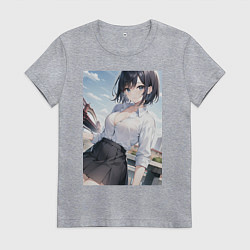 Женская футболка Anime girl in town