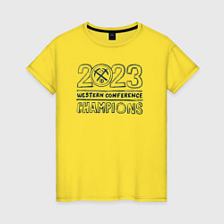 Футболка хлопковая женская 2023 Denver Nuggets, цвет: желтый