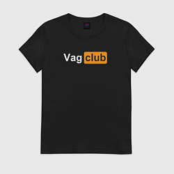 Футболка хлопковая женская Vag club, цвет: черный