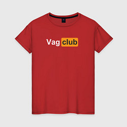 Футболка хлопковая женская Vag club, цвет: красный