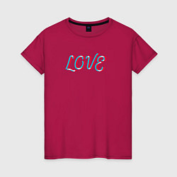 Женская футболка Love в стиле неон