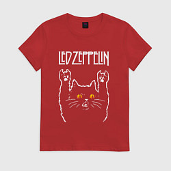 Женская футболка Led Zeppelin rock cat