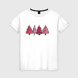 Женская футболка Новогодние деревья