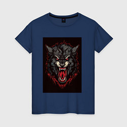 Женская футболка Черный волк