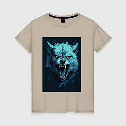 Женская футболка Blue wolf