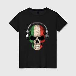 Женская футболка Italy skull music