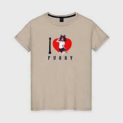 Женская футболка I love Furry SF