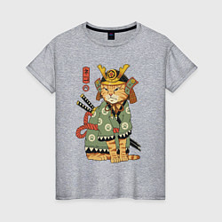 Женская футболка Samurai battle cat