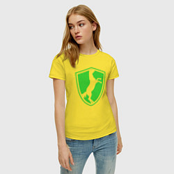 Футболка хлопковая женская Салатовый знак коня, цвет: желтый — фото 2