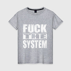 Футболка хлопковая женская SoD - f**k the system, цвет: меланж