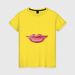 Футболка хлопковая женская Lips, цвет: желтый