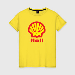 Футболка хлопковая женская Hell, цвет: желтый