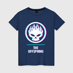 Футболка хлопковая женская The Offspring glitch rock, цвет: тёмно-синий