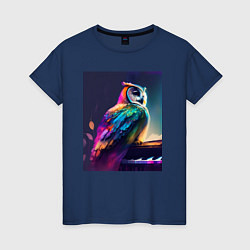 Женская футболка Музыкальная сова - нейросеть