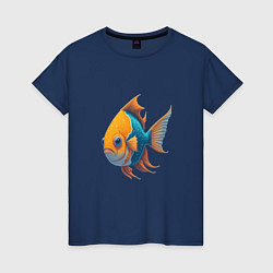 Футболка хлопковая женская Рыбка мечты, цвет: тёмно-синий