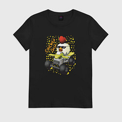 Женская футболка Chicken Gun: цыпленок на квадроцикле