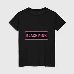 Футболка хлопковая женская Логотип Блек Пинк, цвет: черный