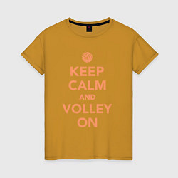 Женская футболка Keep calm and volley on