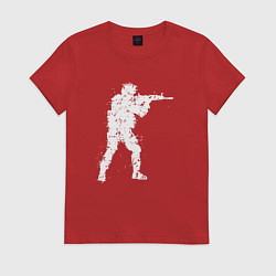 Футболка хлопковая женская Soldier counter strike, цвет: красный