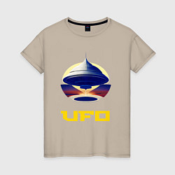 Женская футболка Летающая тарелка НЛО