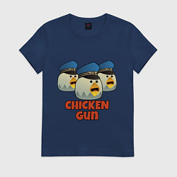 Футболка хлопковая женская Chicken Gun команда синие, цвет: тёмно-синий