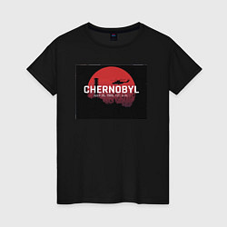 Футболка хлопковая женская Чернобыль Chernobyl disaster, цвет: черный