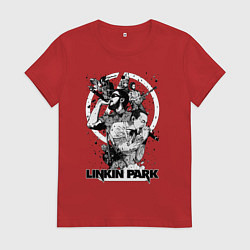 Футболка хлопковая женская Linkin Park all, цвет: красный