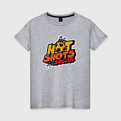 Футболка хлопковая женская Hot shots soccer, цвет: меланж