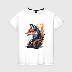 Женская футболка Burning fox