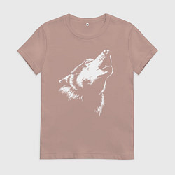 Женская футболка Волк воет