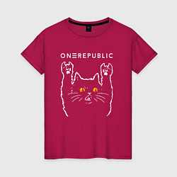 Женская футболка OneRepublic rock cat