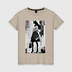 Женская футболка Городская волчица - Нью-Йорк - нейросеть