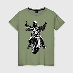 Женская футболка Biker wings