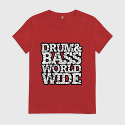 Женская футболка Drum and bass world wide