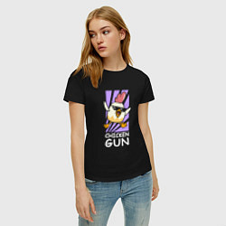 Футболка хлопковая женская Chicken Gun - Game, цвет: черный — фото 2