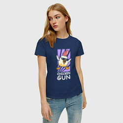 Футболка хлопковая женская Chicken Gun - Game, цвет: тёмно-синий — фото 2