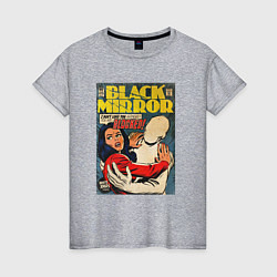 Футболка хлопковая женская Белое рождество - Черное зеркало: комикс обложка, цвет: меланж