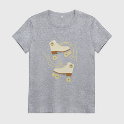 Женская футболка Ретро ролики со смайлом