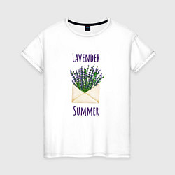 Женская футболка Lavender Summer - букет лаванды в конверте