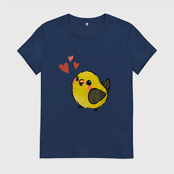 Женская футболка Птичка иволга с сердечками