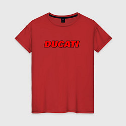 Футболка хлопковая женская Ducati - красный градиент, цвет: красный