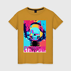 Женская футболка Cool skull - cyberpunk - pop art