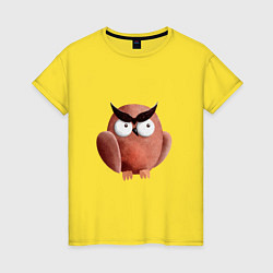 Женская футболка Сердитая сова с круглыми глазами