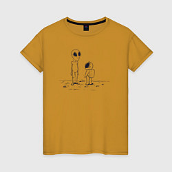 Женская футболка Пришелец и космонавт
