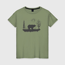 Женская футболка Медведь в природе