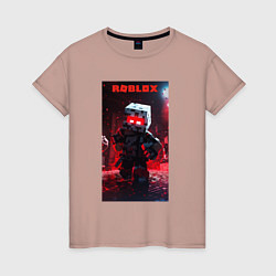 Женская футболка Roblox red style